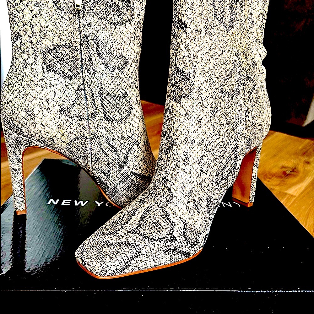 New York & Company Women's Snake Print Boots